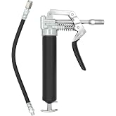 LubriMatic 30-800 Heavy Duty Mini Grease Gun w/ Pipe and Hose, Black/Silver | w/ Pipe and Hose, Black/Silver