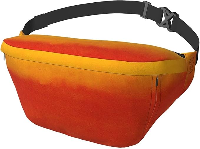 Orange And Yellow Sport Chest Bag, Multipurpose Chest Bag With Adjustable Shoulder Strap For Men