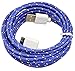 CIKOO 3pcs/Pack 10Ft 3Meter Tangle Free Rugged Nylon Braided USB Data Sync Charger Extension Cable Cord for iPhone 3G 3GS 4 4S iPad 1/2/3 iPod Touch (Hot Pink/ Purple/ Blue)