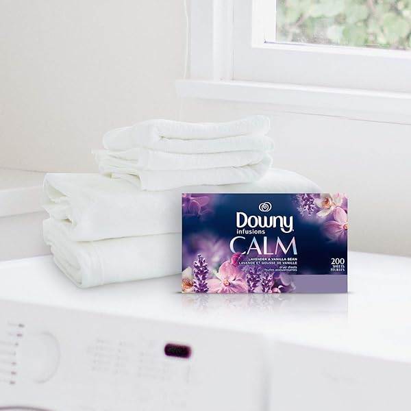 INFUSIONS FABRIC SOFTENER DRYER SHEETS, CALM, LAVENDER & VANILLA BEAN 160 COUNT