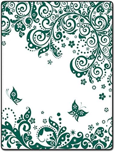 Shower Curtain 72 X 72 Inch Green Tree Branch Pattern Butterfly Leaves Printing Polyester Fabric