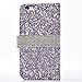 iPhone 6s Plus Wallet case, 3D Bling Jelly Rhinestone PU Leather Wallet Flip Protective Skin Case with Magnetic Bling Button Closure for Apple iPhone 6/6s Plus 5.5 inch Purple
