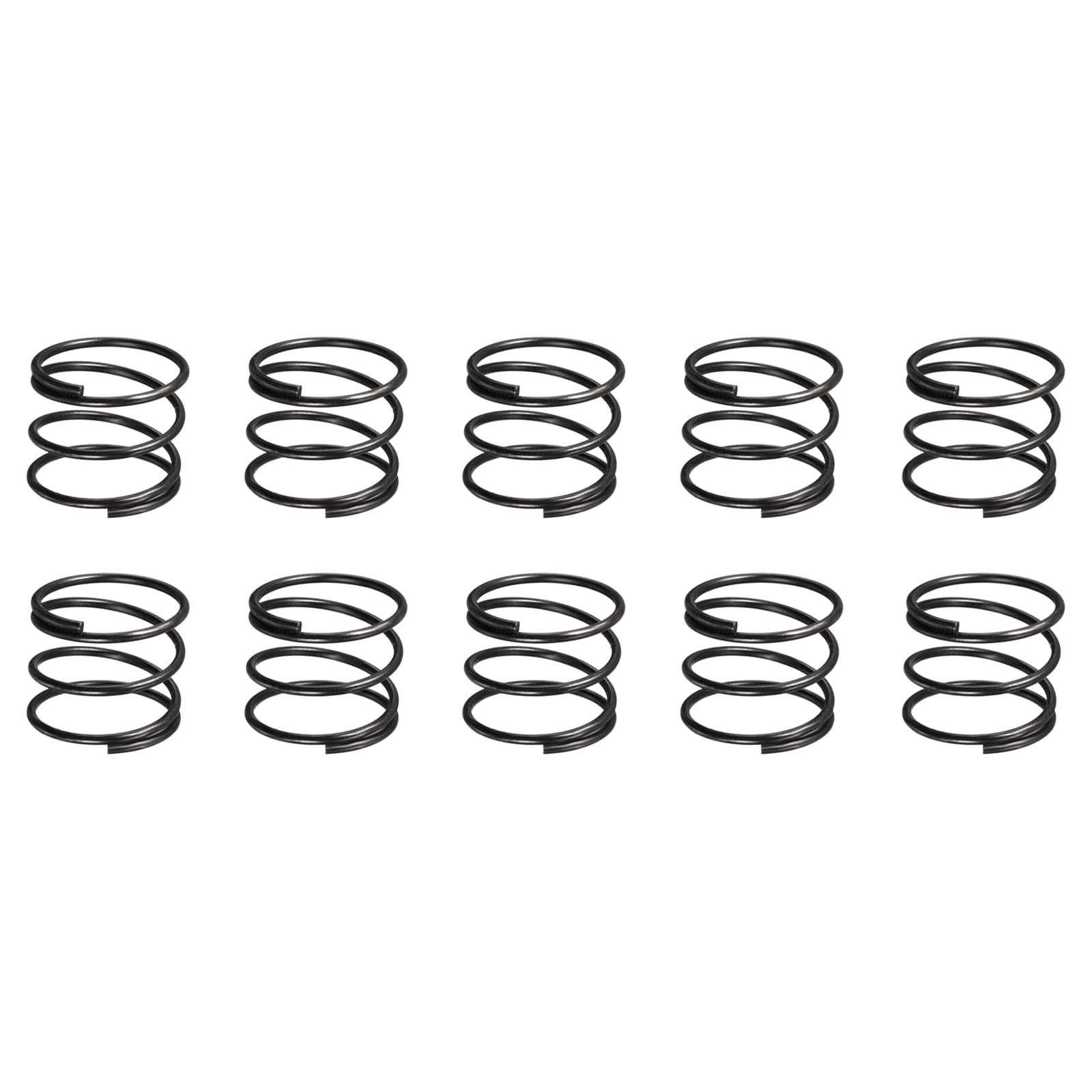 DTGN 1.2x18x15mm(DxODxL) Compression Spring - 20Pack - Good for Machinery - Spring Steel Extension Spring - Black