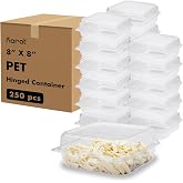 Karat Clamshell Take Out Food Containers [8"x8" - 250 ct] Durable, Stackable, Crack-Resistant To Go Boxes | Clear