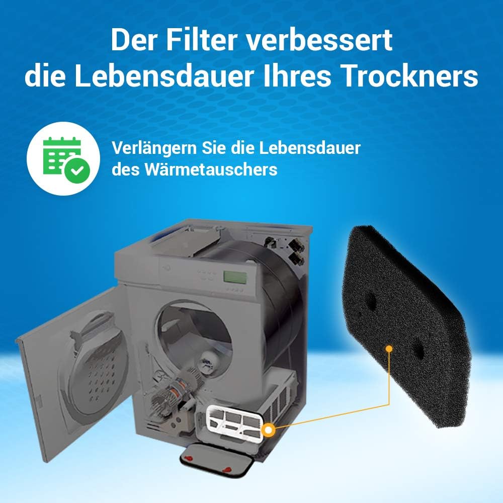 Foam Filter 228 x 128 mm such as Bosch 12007650 Socket Filter for Tumble Dryers, 1 Filter - Image 4
