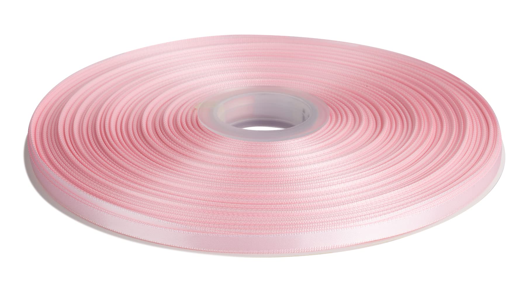 Double Faced Satin Ribbon, 6mm X 91M, Solid Polyester Ribbon for Gift Wrapping, Crafts, Wedding Party Ceremony Decoration, Floral Arrangement, Sewing (Lt. Pink)