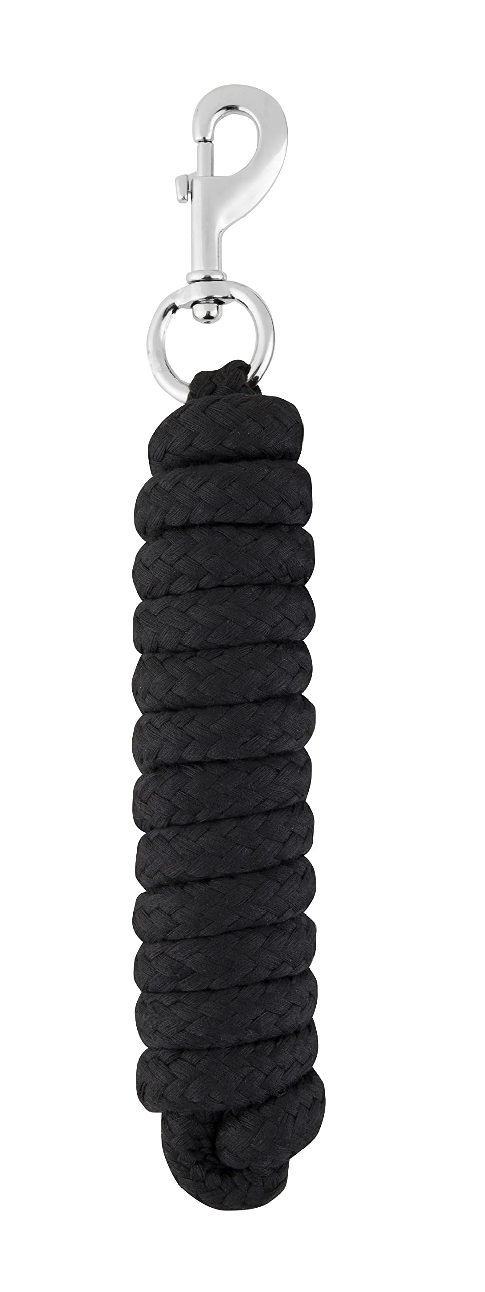 LeMieux Cotton Lead Rope for Horses - Black - Heavy Duty Metal Trigger Clip & Fittings - One Size