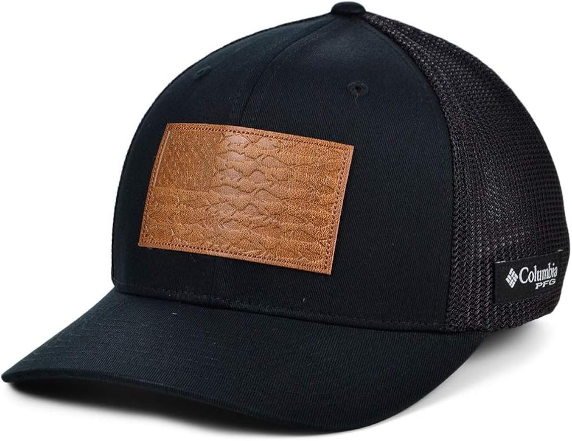 Columbia PFG Leather Fish Flag StretchFit Hat Amazon.ca Clothing