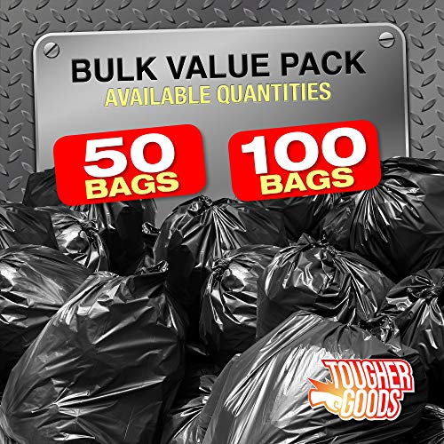 Heavy Duty Black Trash Bags 55 Gallon Black Bags for Garbage, Storage