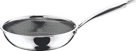 Vinod 18/8 Steel Non-stick Frying Pan, 20 cm, Silver