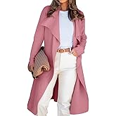 Angerella Women's Casual Long Sleeve Draped Open Front Knit Long Cardigan Sweater Outwear Coats with Pocket