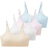 SALIA GIRL Sport Cami Bras Cotton for Teens Girls Training Bras 10-16 with Adjustable Straps Fixed Pads