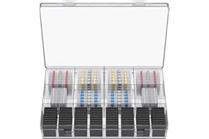 950 Pcs Solder Seal Wire Connectors Kit, Electronic Components Kit with Transparent Storage Case Color Coded Resistors for El