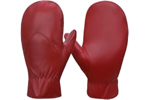 Women’s Leather Gloves Warm Lambskin Mittens Gloves winter fleece Lined