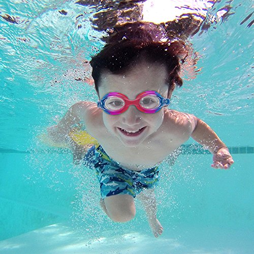 image for Aegend Kids Swim Goggles, 2pack, Rainbow Swimming Goggles for Little B