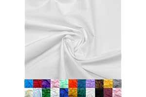Ice Fabrics Cotton Polyester Broadcloth Fabric by The Yard - 60" Wide Soft & Breathable Broadcloth Fabric for Sewing - Perfect for Apparel, Bedding, Curtains and More - White - 2 Yards