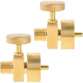2Pcs Brass Propane Needle Valve, 1"-20 Female x 1/4" NPT Male Inner M8 | Designed For 1LB Propane Tanks, Works For BBQ Grills and Camping Stoves, Supports 350 PSI with Adjustable Gas Flow Control