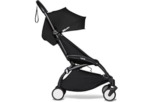 BABYZEN YOYO2 Stroller - Lightweight & Compact - Includes Black Frame, Black Seat Cushion + Matching Canopy - Suitable for Children Up to 48.5 Lbs