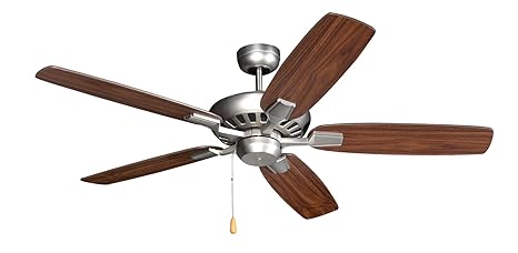 Troposair Saturn 52 Satin Steel Ceiling Fan With Curved Edge