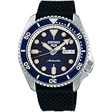 SEIKO SRPD93 Watch for Men - 5 Sports - Automatic with Manual Winding Movement, Blue Sunray Dial with Blue Bezel, Stainless S