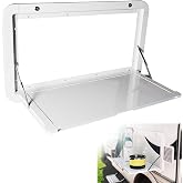 HWHongRV Foldable Rv Tables, 31.5 x 17.7 inchs Campervan Outside Picnic Wall Mounted Table, Premium Aluminum Alloy Folding Wall Table Lockable Wall Table Kit for Campervans and Motorhomes