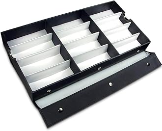 Ikee DesignIkee Design Large 12 Slot Eyewear Storage Organizer Tray Display Case Holder, Multiple Glasses Case Box Eyewear Glasses Storage for Sunglasses, Eyeglasses, Watches and Jewelry 19 W x 10 D x 2 1/4 H in