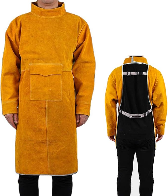 ATGTAOS Cowhide Welding Clothing for Welding Jacket, FlameResistant
