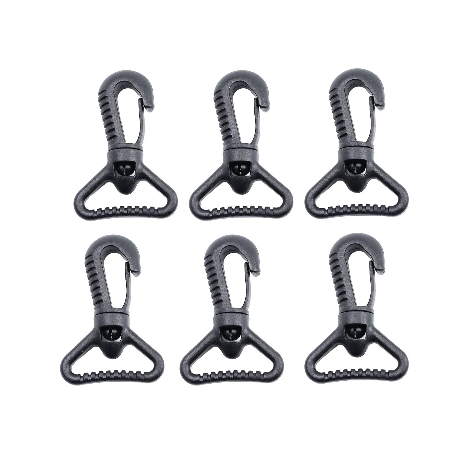 Baikeen Plastic Snap Hooks,Plastic Swivel Snaphook Push Gate Clip Rotary Snaphook Rotate Claw Snap Clip Buckle Clasp Hooks for Strap (32mm(1.25") - 6 pieces)