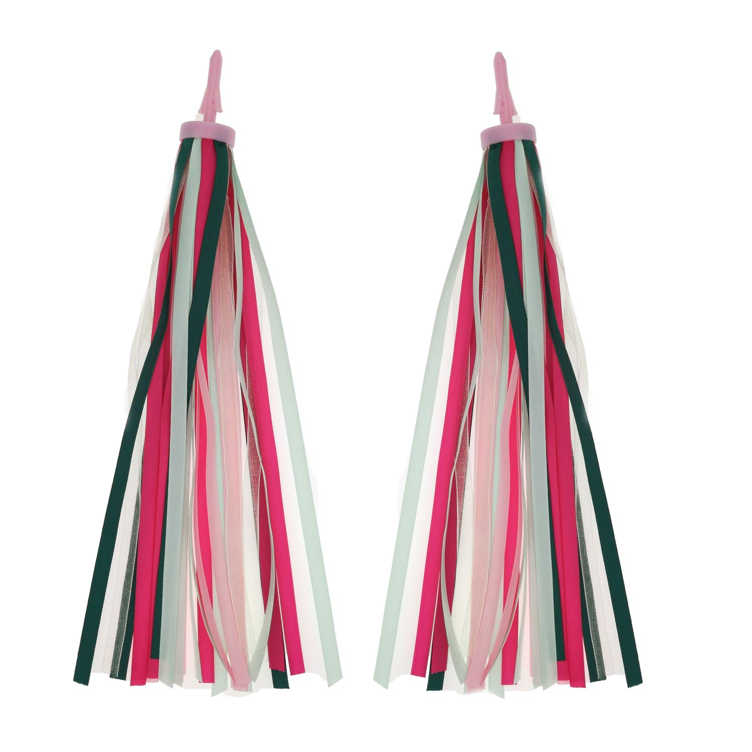 Deolven Kids Scooter Streamers,2 Pcs Coloured Bicycle Tassel Bicycle Tassel Bike Handlebar Ribbo for Children Baby Girl Boy Bike Accessories 27cm Red Yellow Pink Blue Mixed