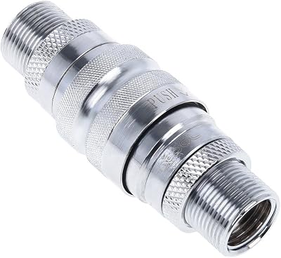 Alphacool Eiszapfen G1/4 Double Bulkhead Quick Release Fitting Silver