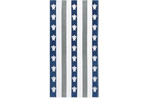 cabanana Plush Oversized Beach Towel - Cotton Fluffy 35 x 70 Inch Quarry Blue Turtle Striped Pool Towel, Large Summer Swim Cabana Towel