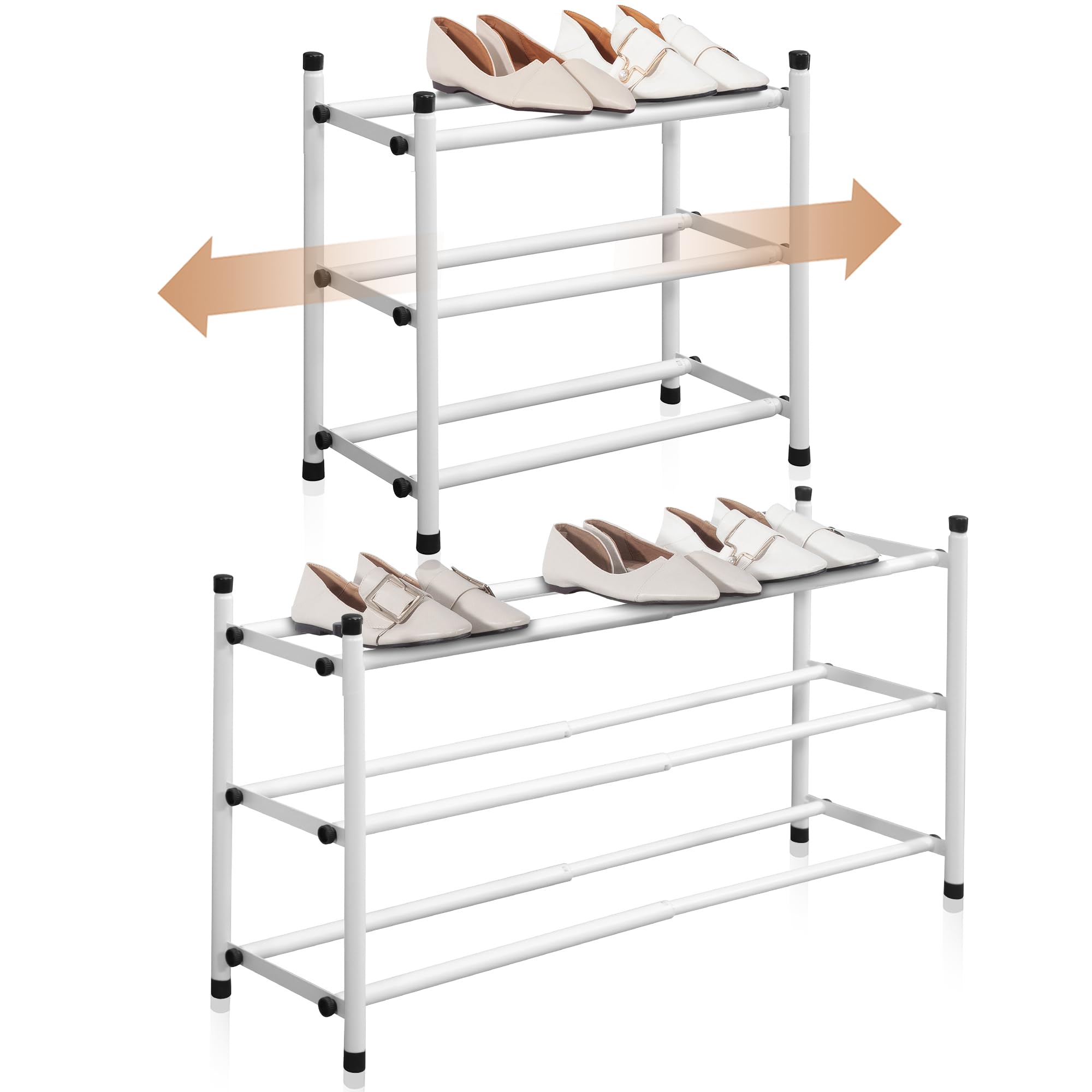 STORAGE MANIAC Expandable Shoe Rack, Stackable Shoe Rack for Closet ...