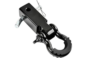 TBAPFS 2 Inch Shackle Hitch Receiver 45000Lbs Breaking Strength 3/4" D Ring Shackle Tow Hitch Receiver for Vehicle Trailer Trucks Jeeps Recovery Off-Road - Black