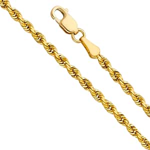 4mm Rope Diamond Cut Chain Necklace 