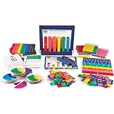 Learning Resources Rainbow Fraction Teaching System Kit | Math Manipulatives for Elementary School, Fraction Manipulatives for Kids, Math Linking Cubes, Kids Fractions, Circle Tiles