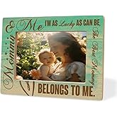 Mother Photo Frame Mommy & Me Wooden Photo Frame Warm Mother’s Day Gift For Mom Elegant Table Decoration Thanksgiving & Christmas Gifts Unique Mom Birthday Gift Family Keepsake Frames 8x6 Inches
