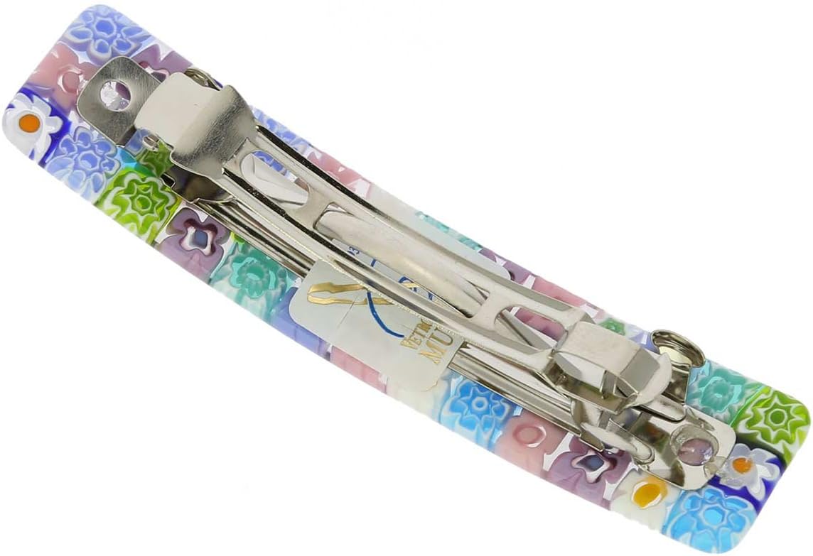 GlassOfVenice Murano Glass Millefiori Hair Clip - Pastels, Multicolor - Image 4