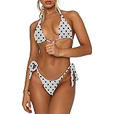 OWICA Women's Bikini Sets Bathing Suits Two Piece Swimsuits Sexy Triangle Halter Bikinis Top