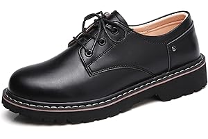 XIKETE Women's Classic Oxfords Lace Up Business Formal Dress Shoes Platform Oxford Shoes Slip Resistant Service Boots