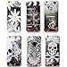 iPhone 6 Plus Case,Crazy Panda 3D Creative Design Flowing Liquid Floating Luxury Bling Glitter Sparkle Case New Cool Paint Black Quicksand Case For iPhone 6 Plus/6S Plus - Skull Rose