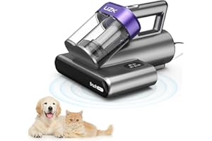 UZK Mattress Vacuum Cleaner,Bed Vacuum Cleaner with UV-C Light,16Kpa,140°F Heat,Ultrasonic,Anion,Handheld Vacuums for Bed,Sofa,Couch,Crib(Corded, Purple)