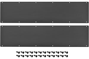 uxcell 2pcs Door Kick Plate, 8 x 34 Inches Aluminum Kick Plate Door Plate for Exterior Front Door or Back Door, Avoid The Doo