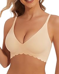 BOUFOR Deep V Bras Low Cut Plunge V Neck Bra Thin