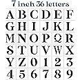 7inch Letter Stencils for Painting on Wood,Alphabet Stencils Drawing Stencil Letters Numbers Stencils for Wall Wood Signs Home Porch