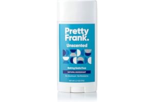 Pretty Frank Natural Aluminum-Free Deodorant Stick, Baking Soda-Free, Unscented (1-Pack) | Sensitive Skin Friendly, Effective Odor Control for Women & Men, Organic Ingredients, No Added Fragrance