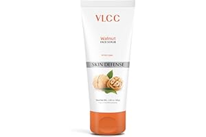 VLCC Walnut Face Scrub - Facial Cleanser Vitamin E, Aloe Vera and Glycerin - Gentle Face Exfoliator for Smooth Skin - 80 g
