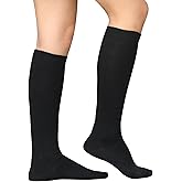 Bestjybt Women's Cotton Opaque Knee High Socks, 1 Pair or 3 Pairs