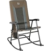 TIMBER RIDGE Outdoor Folding Rocking Chair, 29" Padded High Back Neck & Back Support, Hard Armrests for Easy Stand Up, Stable