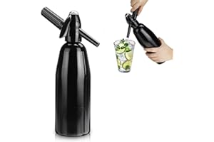 BUUMIN Soda Siphon 1L Sparkling Water Maker,Aluminum Portable Seltzer Water Maker Carbonated Water Machine,Siphon Bottle Kit for Home Bar Juice,Tea and Cocktail Drinks Uses 8g C02 cartridges (Not Included)