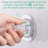GlobaLink 4 Pack Clear Suction Hooks Heavy Duty 3KG Vacuum Cups view 2
